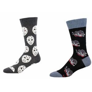 NEW SOCKSMITH men's face off & piranha socks - set of 2 pair in multi